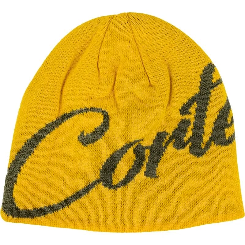 CORTEIZ OG Script Skully Beanie Yellow
