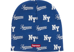 Supreme New Era Monogram Beanie Blue