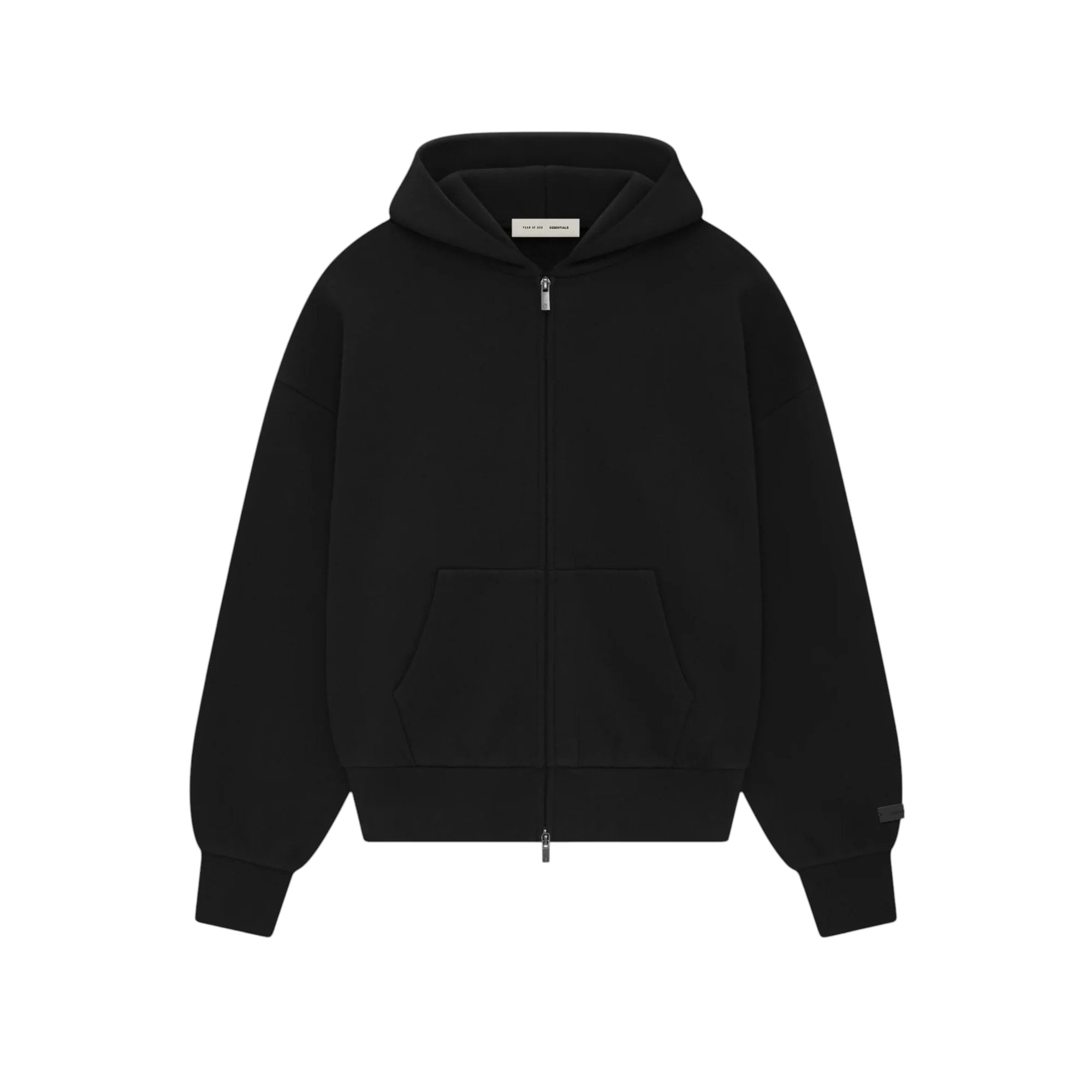 Fear of God Essentials Classic Full Zip-Up Hoodie Jet Black