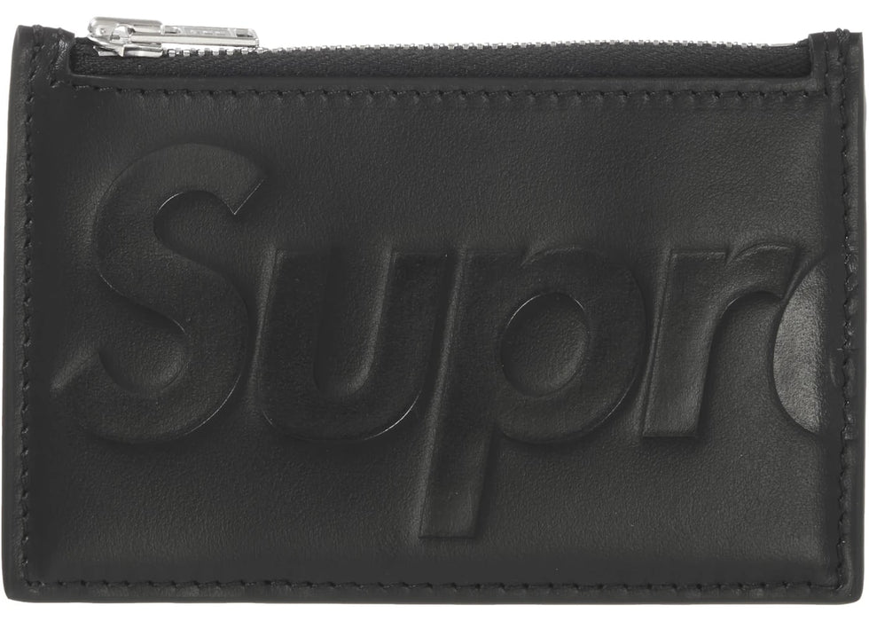 Supreme Leather Zip Card Holder Black