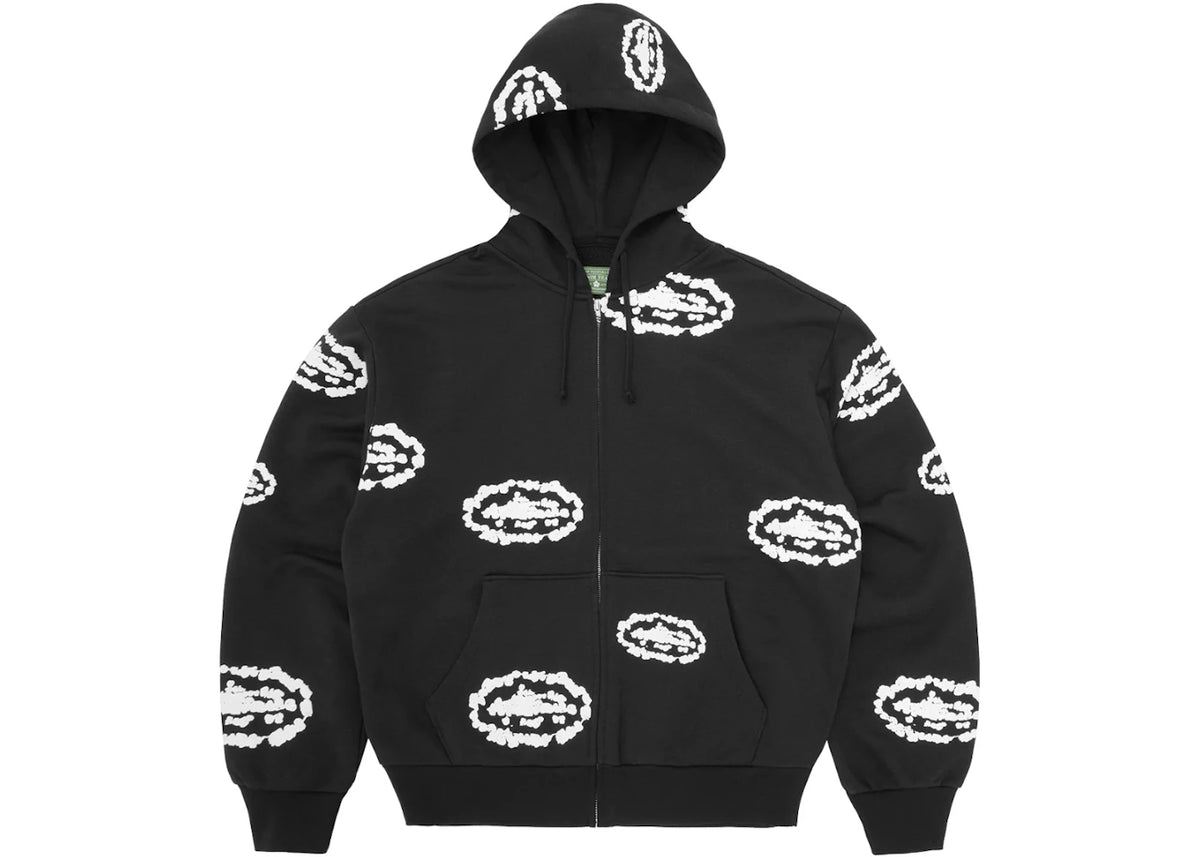Corteiz x Denim Tears Island Wreath Zip Hoodie Black