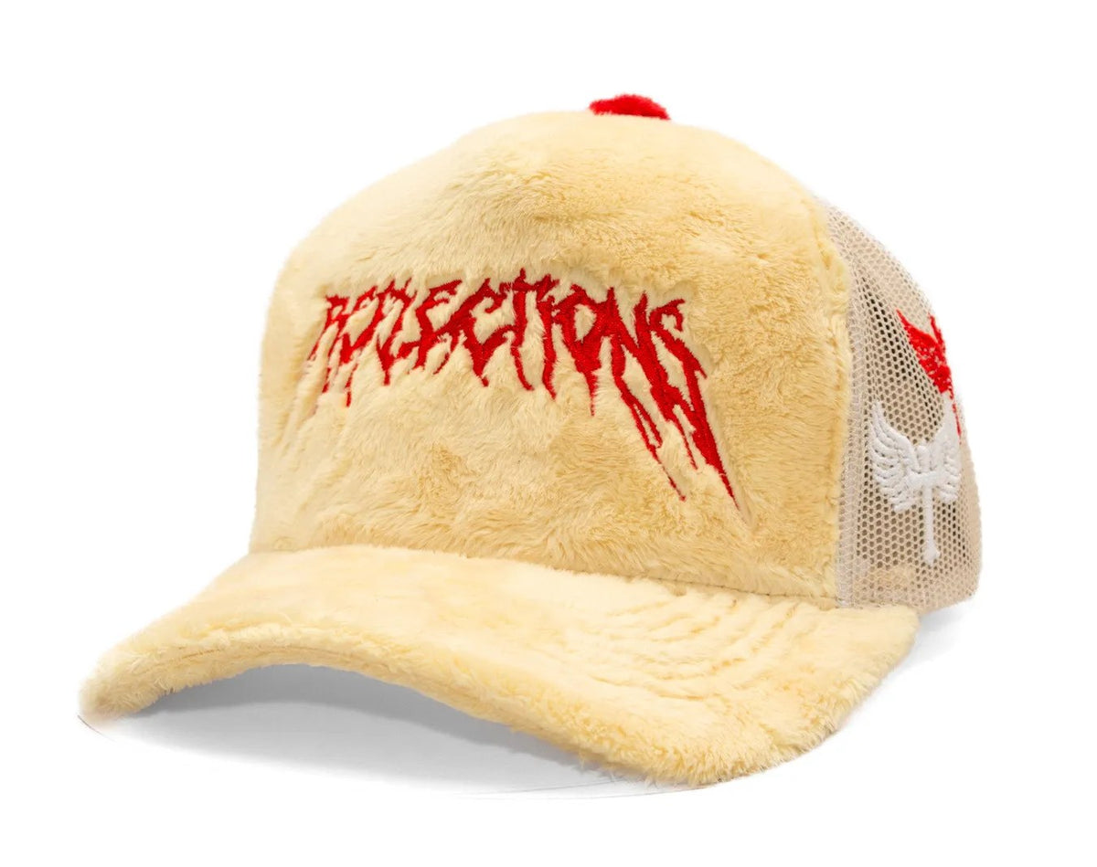Reflection Luxury Fuzzy Trucker Yellow Red