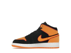 Jordan 1 Mid SE Black Vivid Orange (GS)