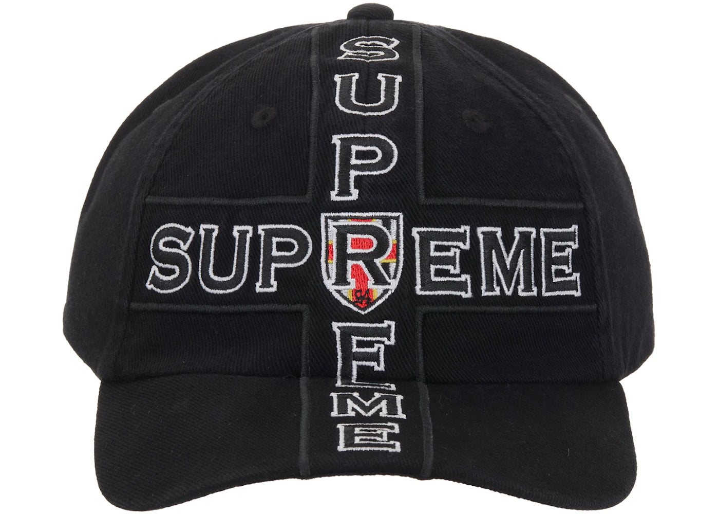 Supreme Cross 6-Panel Cap Black