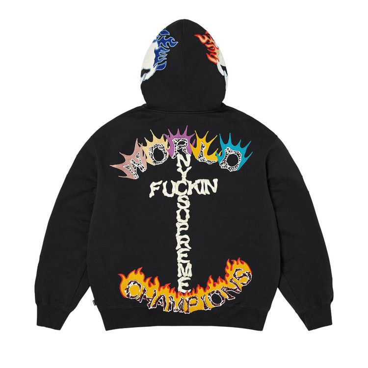 Supreme Fuck You Zip Up Hooded Sweatshirt 'Black'