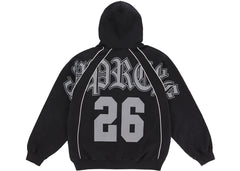 Supreme Paneled Zip Up Hooded Sweatshirt Black