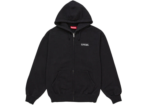 Supreme Blessed Applique Zip Up Hooded Sweatshirt Black