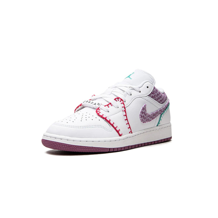 Jordan 1 Low White Light Bordeuax (GS)