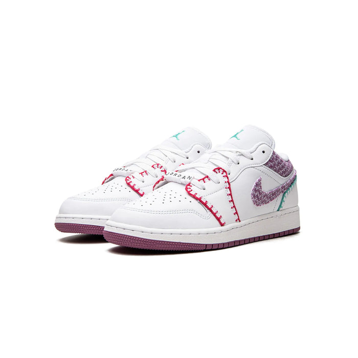 Jordan 1 Low White Light Bordeuax (GS)