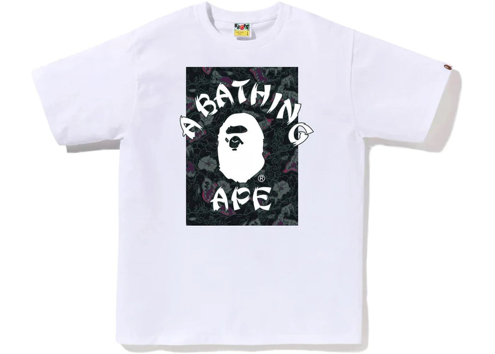 BAPE Japanese Tattoo Camo On College Tee White/Black