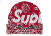Supreme Bandana Big Logo Beanie Red