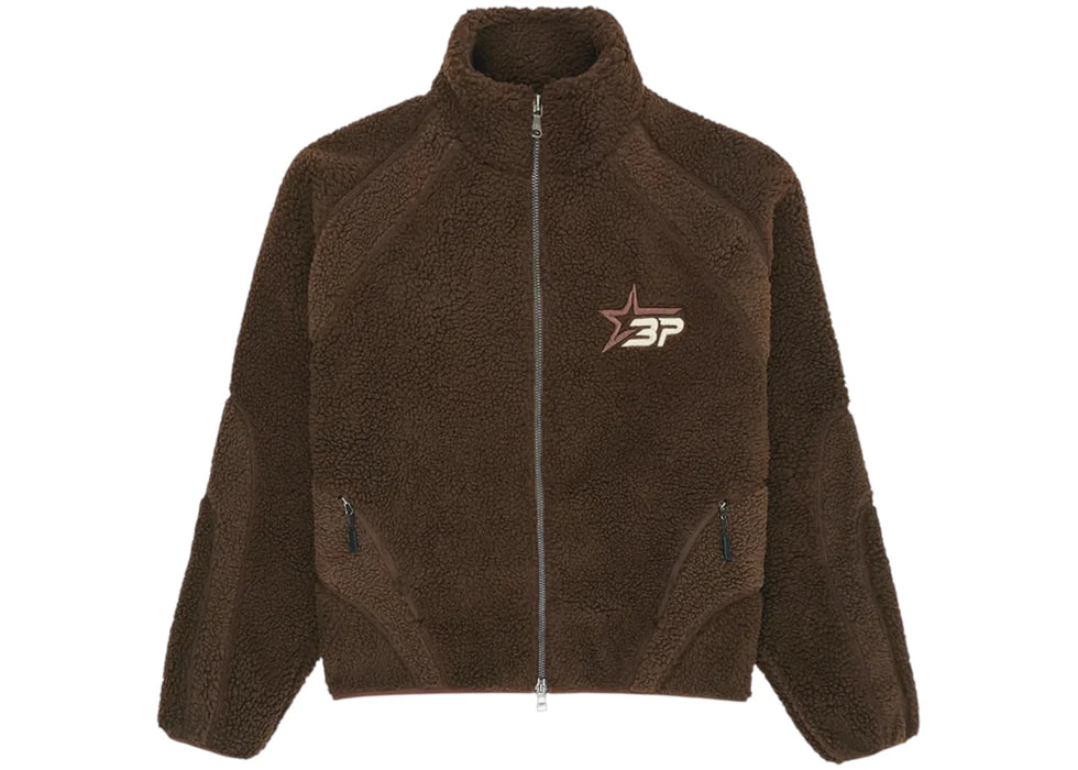 Broken Planet Polar Fleece Zip Up Crew Mocha Brown