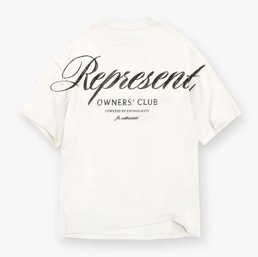 Represent Owners Club Script T-Shirt Flat White