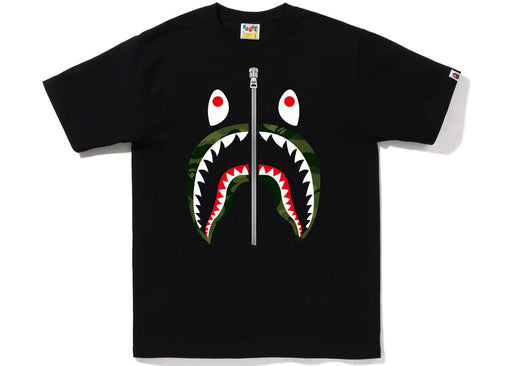 BAPE Color Camo Silver Zip Shark Tee (SS23) White Green