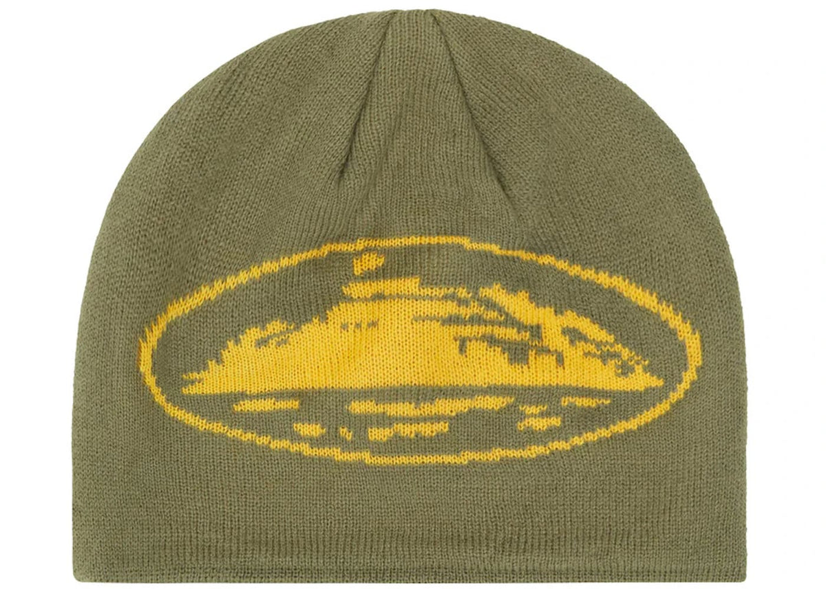 Corteiz Alcatraz Skully Khaki Green/Yellow