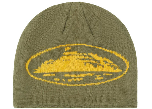 Corteiz Alcatraz Skully Khaki Green/Yellow