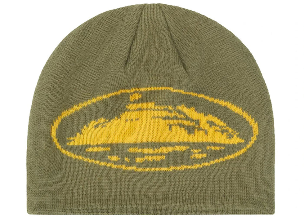 Corteiz Alcatraz Skully Khaki Green/Yellow
