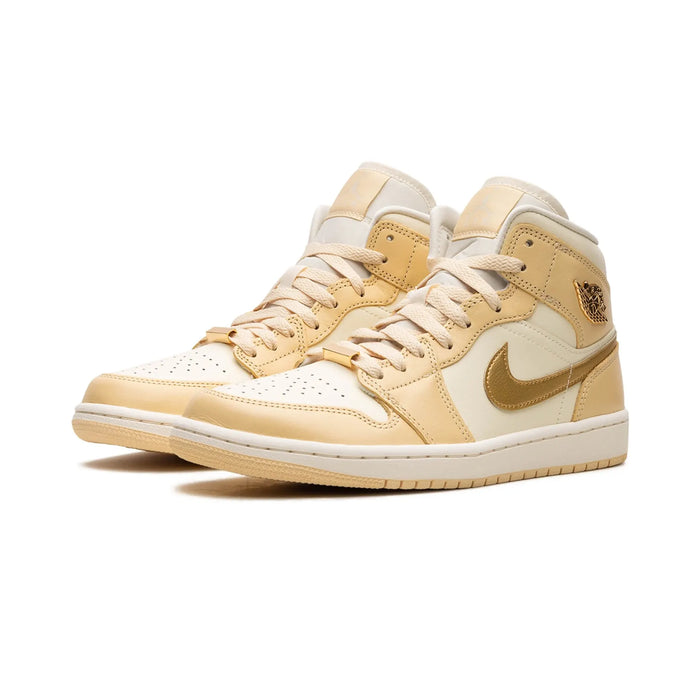 Jordan 1 Mid SE Pale Vanilla Metallic Gold (Women's)