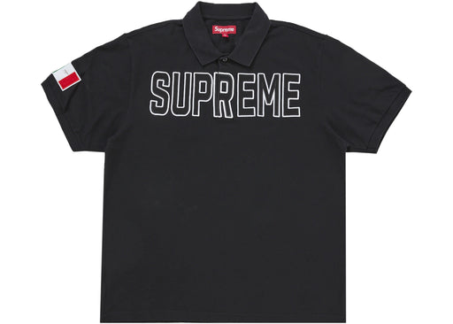 Supreme Twill Appliqué Polo Black