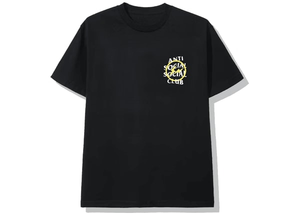 Anti Social Social Club x Fragment Yellow Bolt Tee (FW19) Black