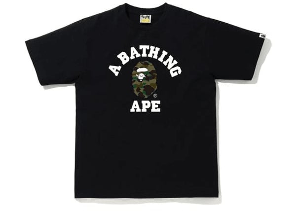 BAPE 1st Camo College T-Shirt Black/Green