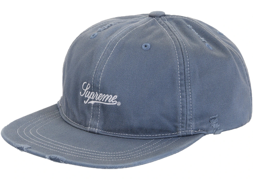 Supreme Distressed Script 6-Panel Blue