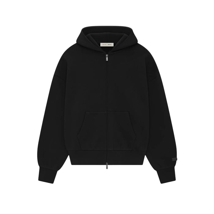 Fear of God Essentials Classic Full Zip-Up Hoodie Jet Black