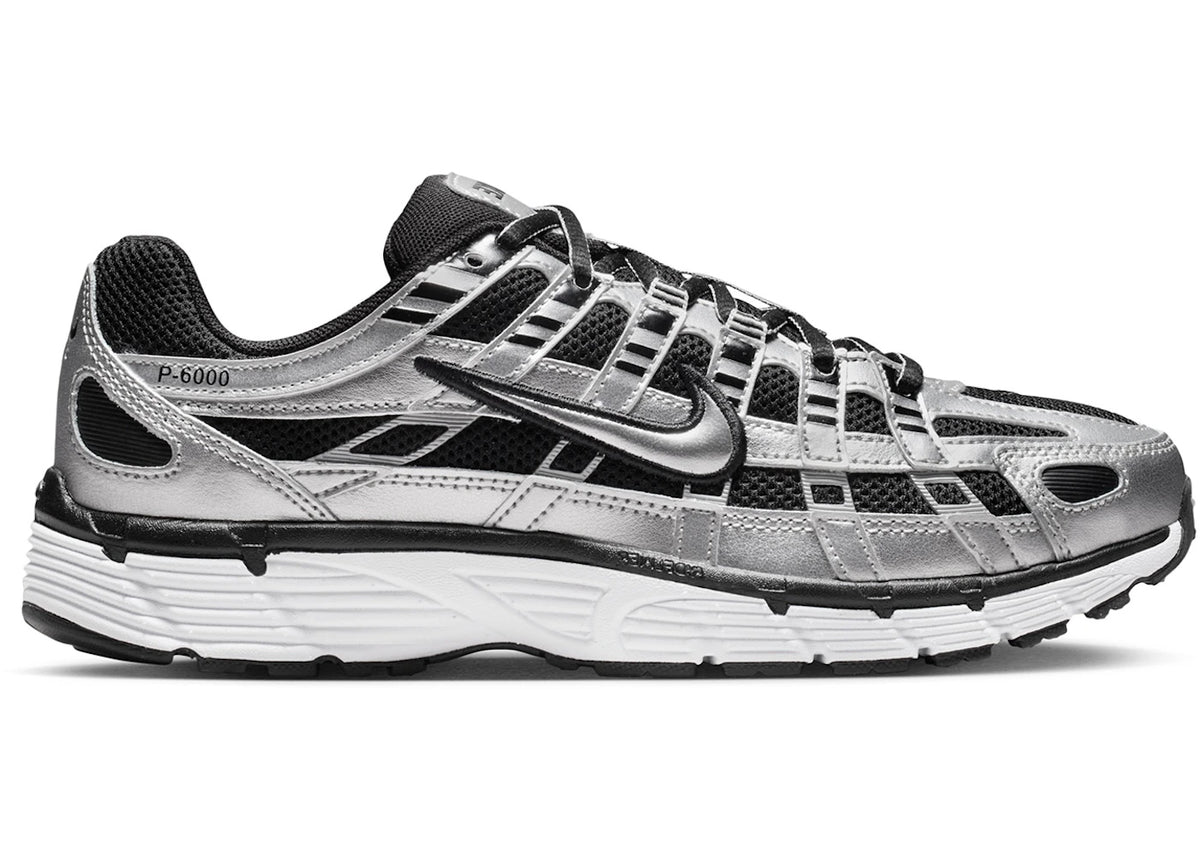 Nike P-6000 Metallic Silver Black White (Women's)