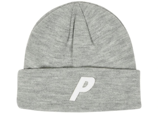 Palace P Beanie Light Grey Marl