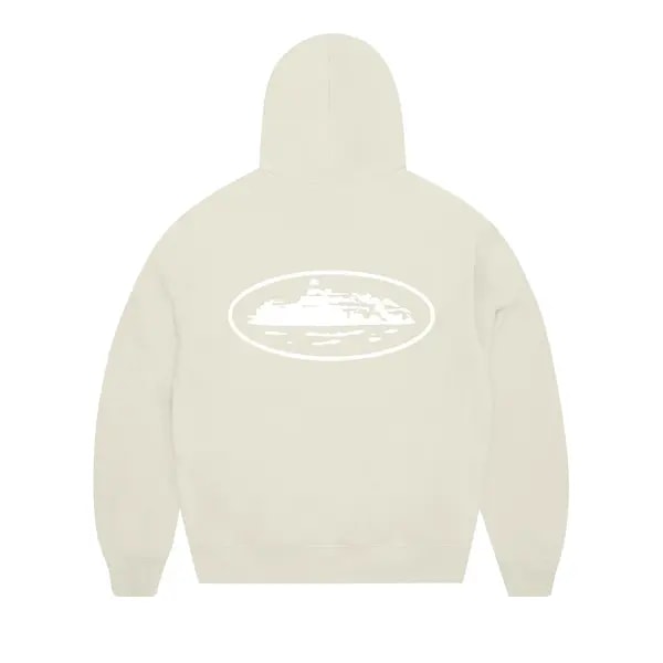 Corteiz Island Puff Print Zip Hoodie Off White