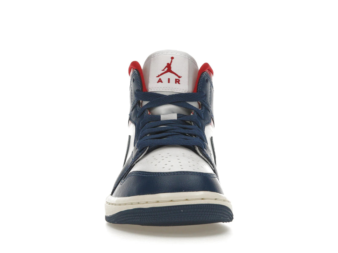 Jordan 1 Mid French Blue Gym Red (Women's)