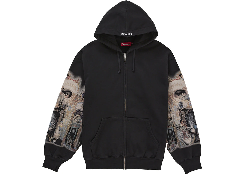 Supreme Michael Jackson Dangerous Zip Up Hooded Sweatshirt Black