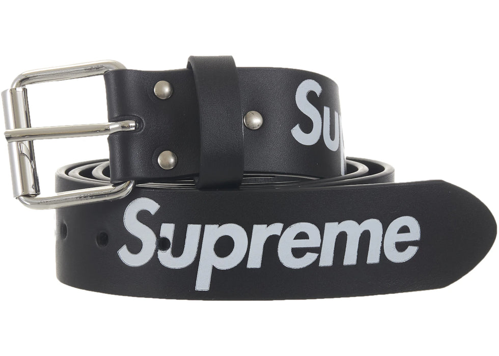 Supreme Repeat Leather Belt (FW25) Black