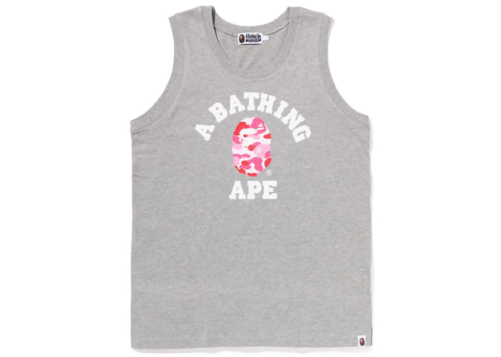 BAPE ABC Camo College Tank Top Grey Pink