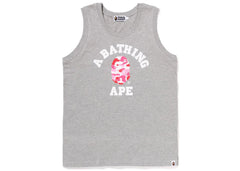 BAPE ABC Camo College Tank Top Grey Pink