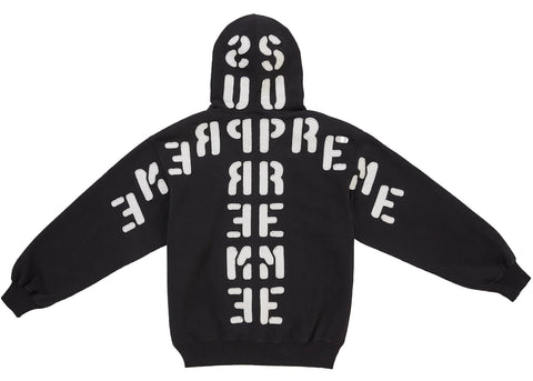 Supreme Mirrored Applique Hooded Sweatshirt Black