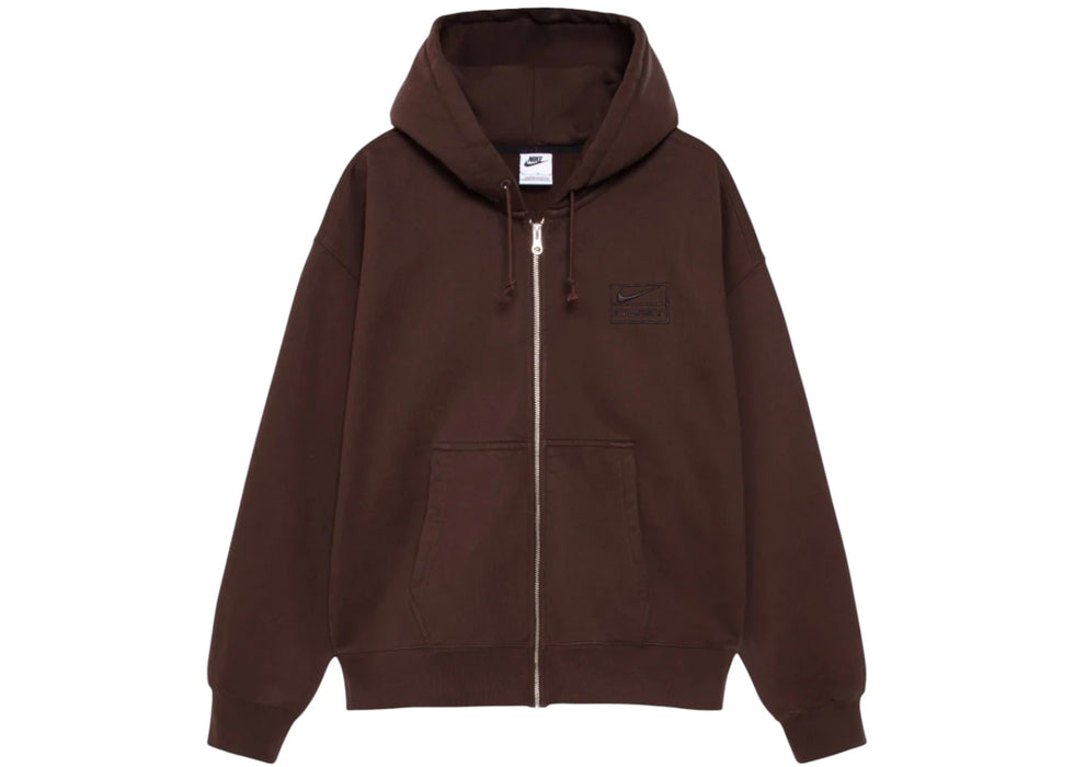 Stussy x Nike Stone Washed Fleece Zip Hoodie (FW25) Dark Cinder