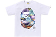 BAPE Firework Ape Head Photo Tee, White