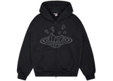 Broken Planet Zip Up Hoodie Midnight Black