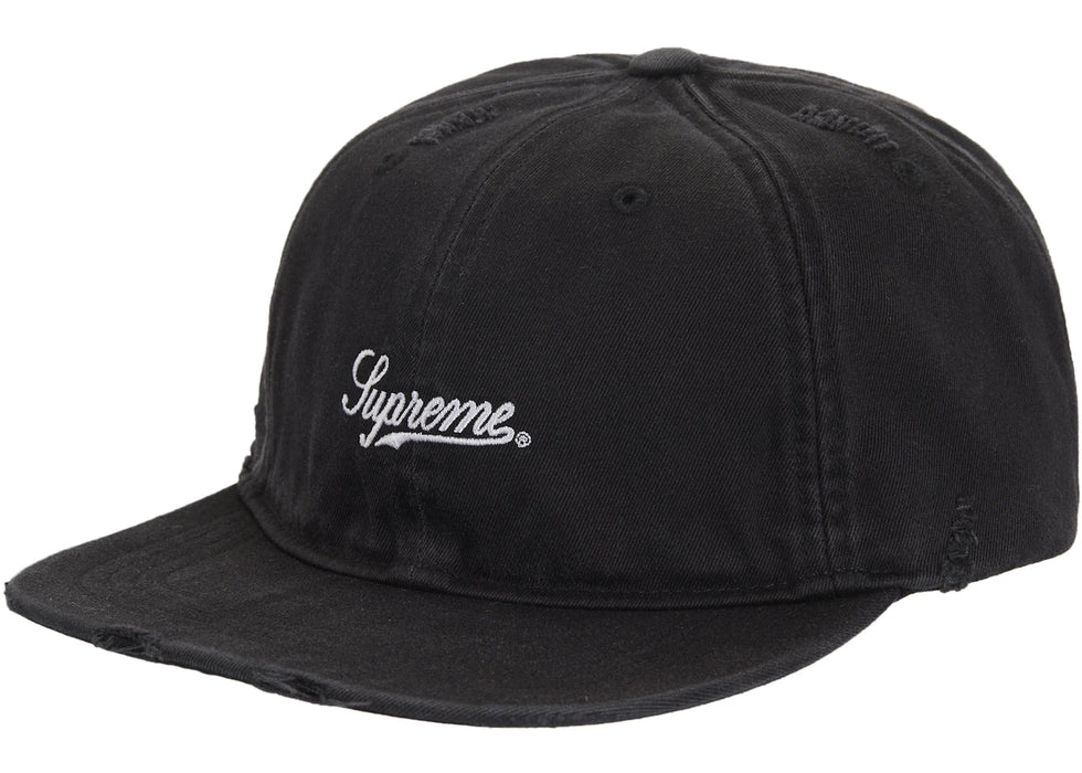 Supreme Distressed Script 6-Panel Black
