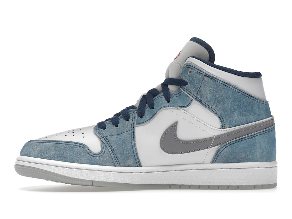 Jordan 1 Mid French Blue Fire Red