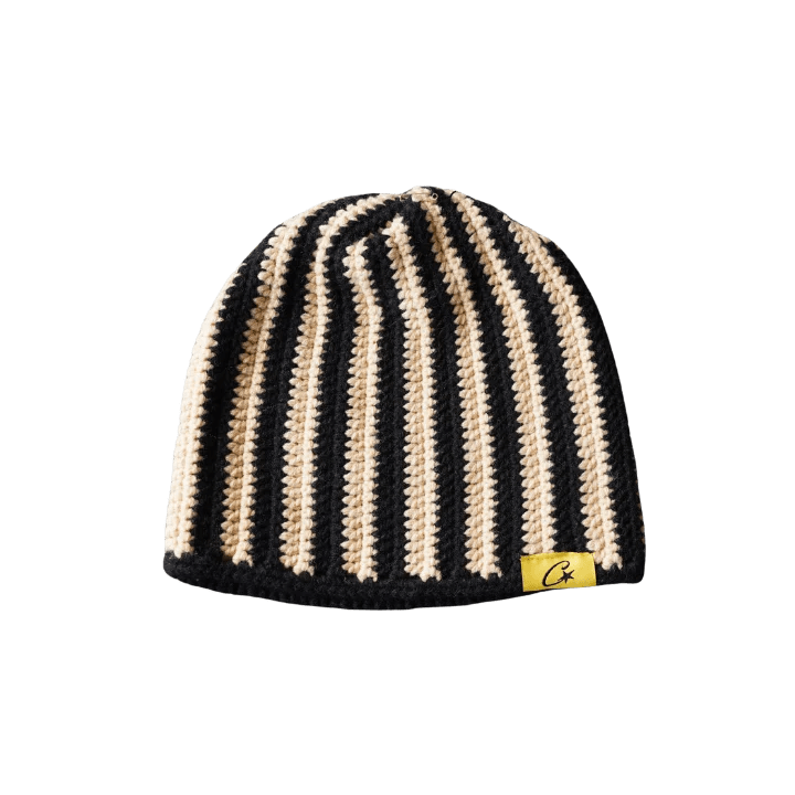 Corteiz Big Crochet Beanie Black/White