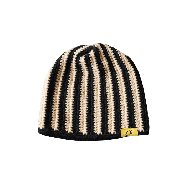 Corteiz Big Crochet Beanie Black/White