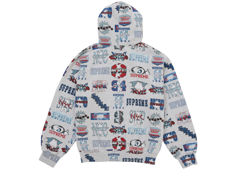 Supreme Flash Zip Up Hooded Sweatshirt White