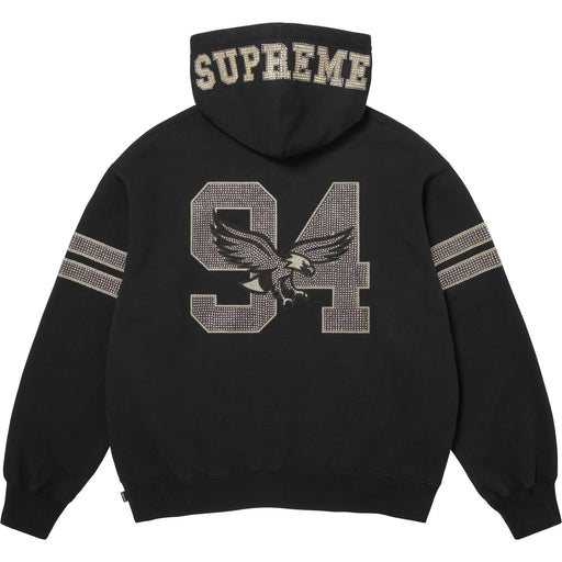 Supreme Rhinestone Eagle Hooded Sweatshirt Black