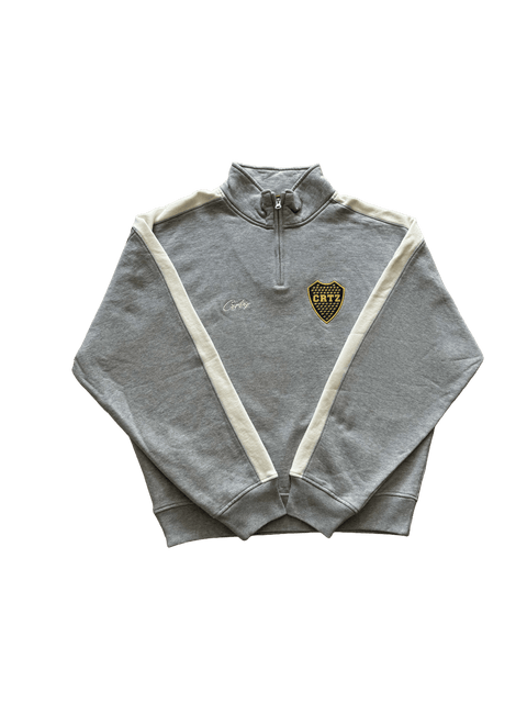 Corteiz Boca Fleece Quarter Zip Long Sleeve Grey