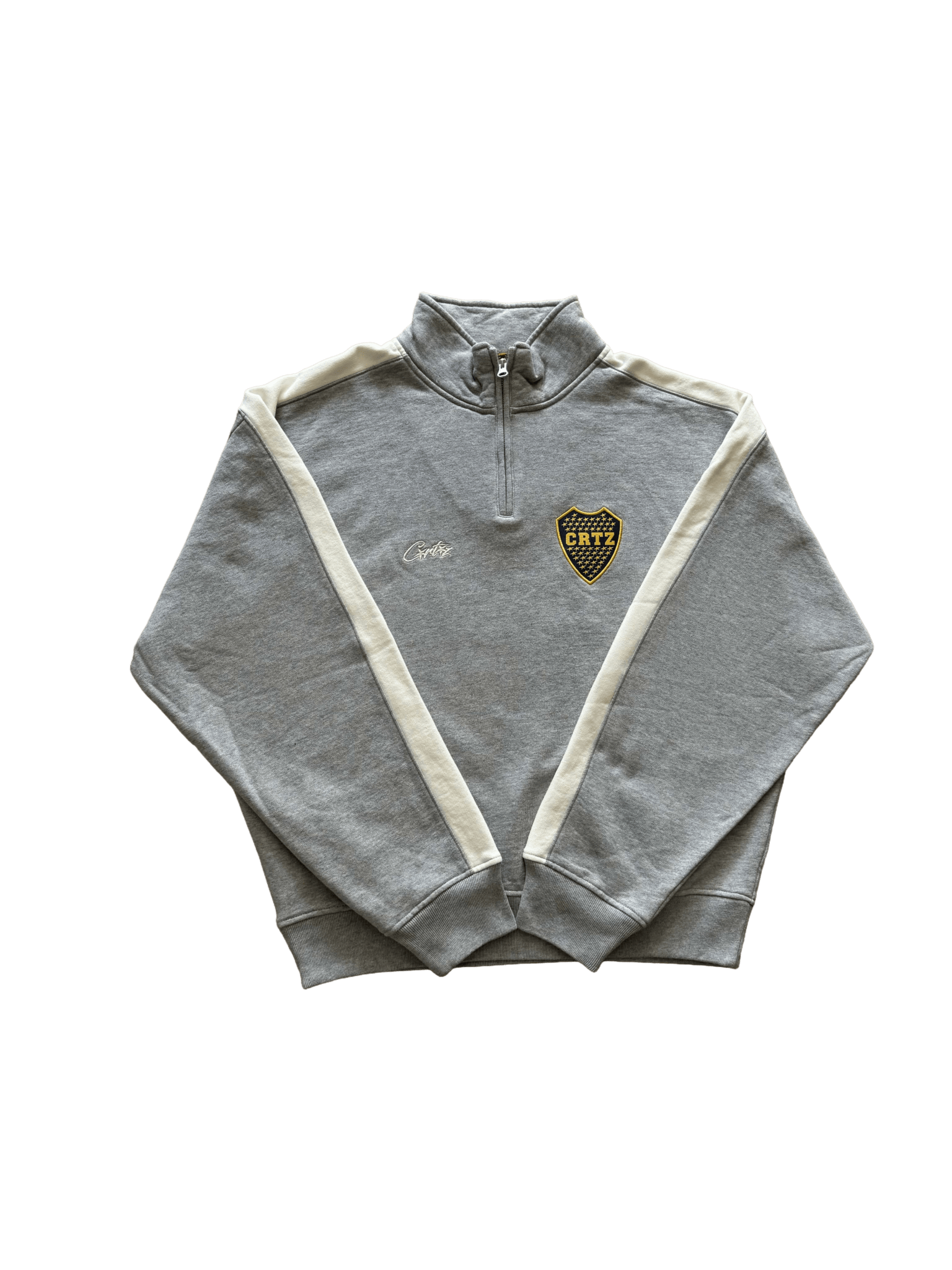 Corteiz Boca Fleece Quarter Zip Long Sleeve Grey