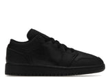 Jordan 1 Low Tumbled Leather Black (GS)