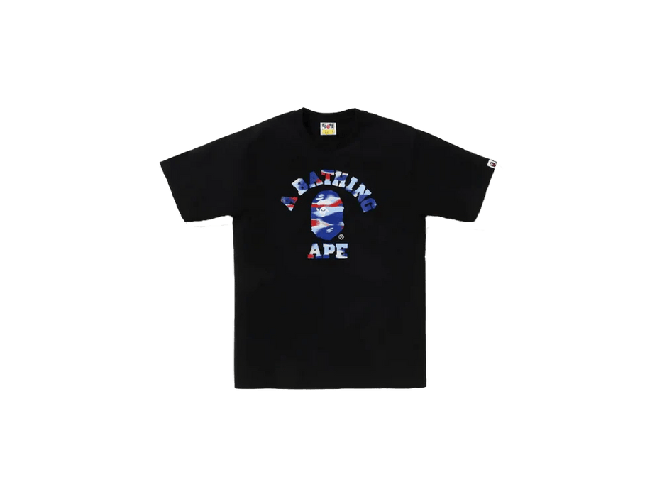 Bape A Bathing Ape Men Black Screen Camo College Tee Blue