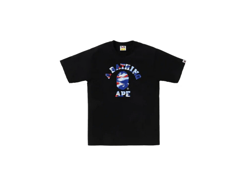 Bape A Bathing Ape Men Black Screen Camo College Tee Blue